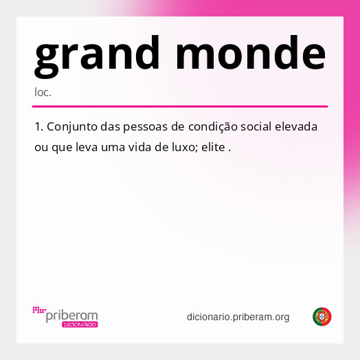 Significado de grand monde